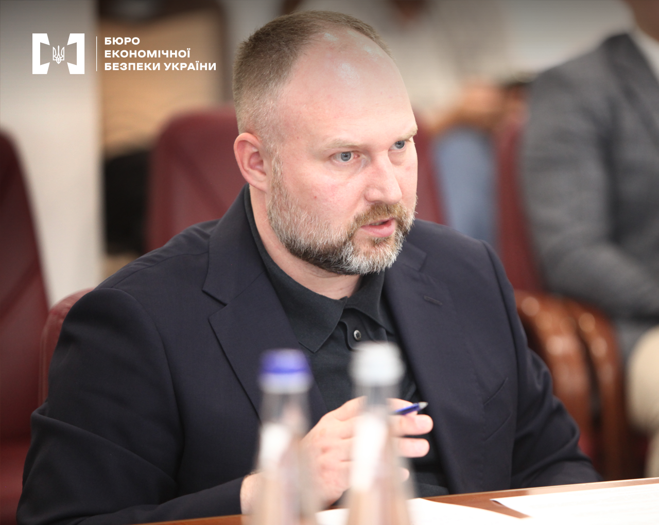Head of the State Financial Monitoring Service of Ukraine, Filip Pronin, during the meeting