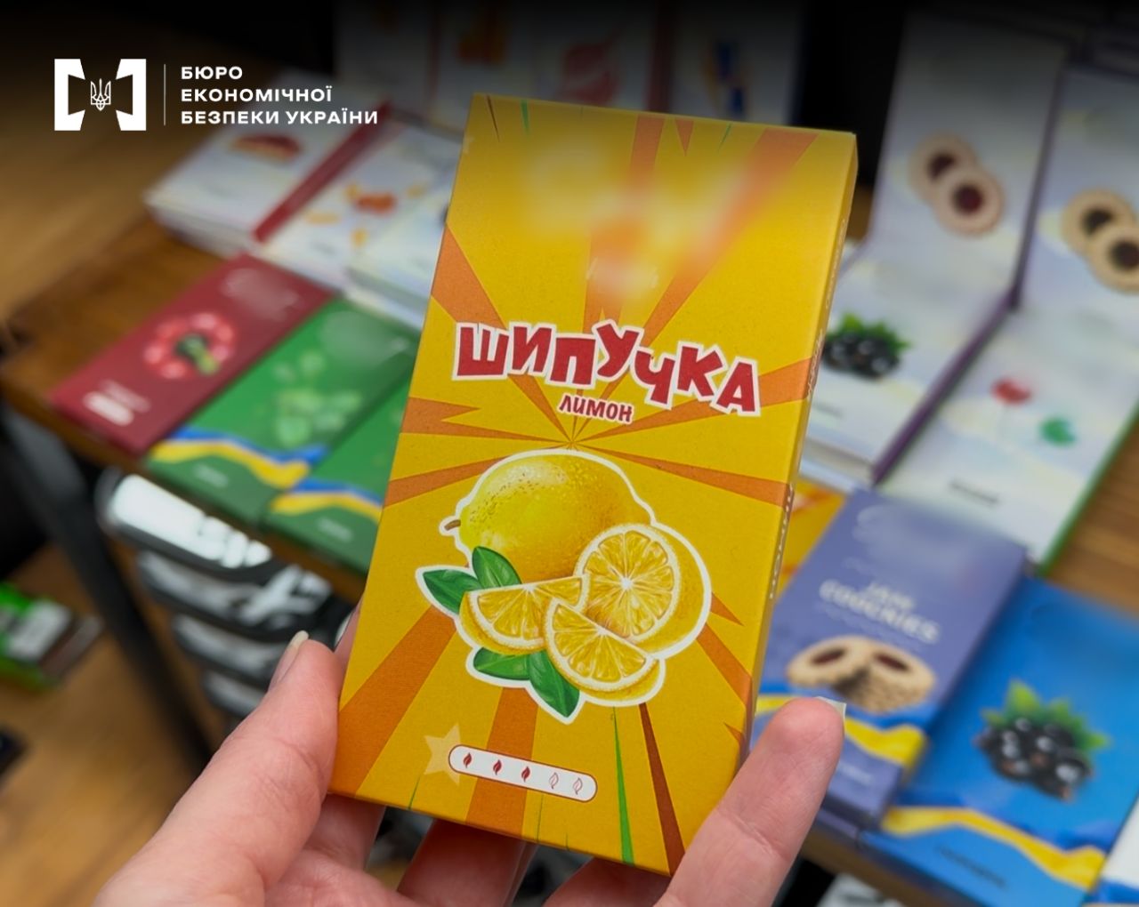 A close-up of a yellow box of 